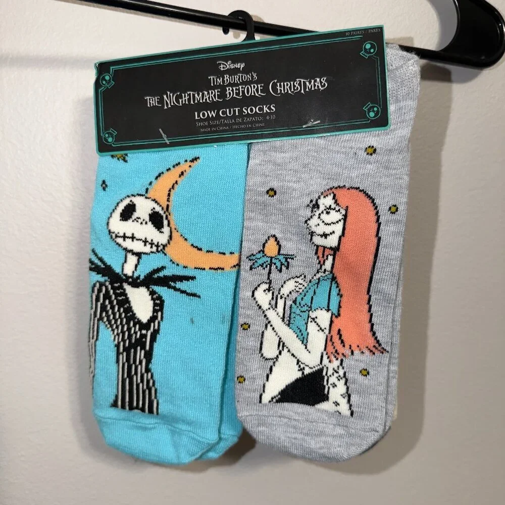Disney Nightmare Before Christmas Socks NWT 10 Pair Low Cut Jack Sally